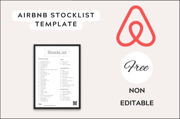 Airbnb Stocklist with QR: Graphics Freebies Review
