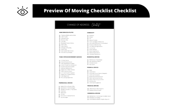 Change of Address Checklist: Freebies & Graphics Review