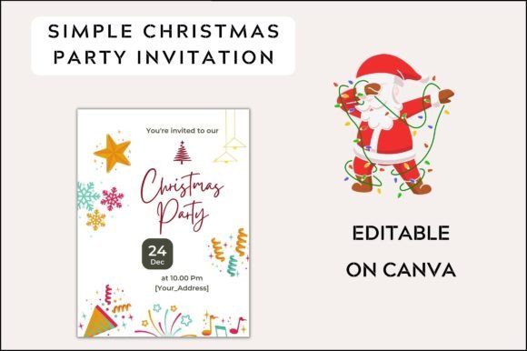 Christmas Party Invitation Printable: Graphics & Graphic Templates