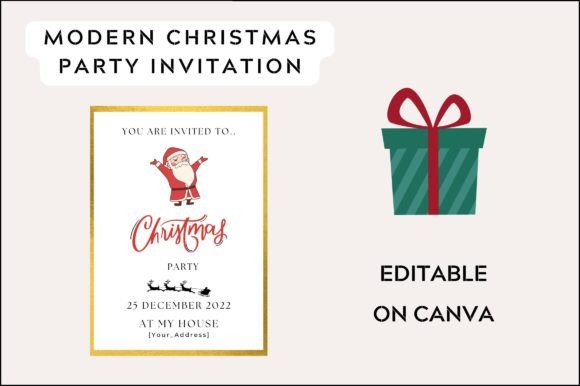 Christmas Party Invite Card Printable: Graphics & Graphic Templates
