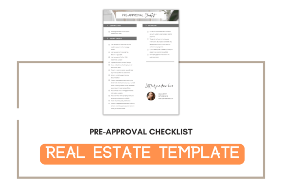 Editable Pre-Approval Checklist Template: Graphics and Print Templates