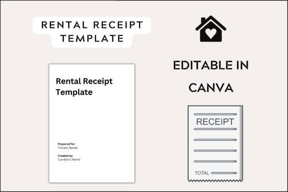 Editable Simple Rent Receipt: Graphics & Graphic Templates
