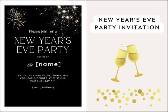New Year Invite Card: Graphics for Graphic Templates