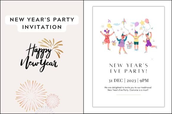 New Year's Party Invitation Template: Graphics & Templates