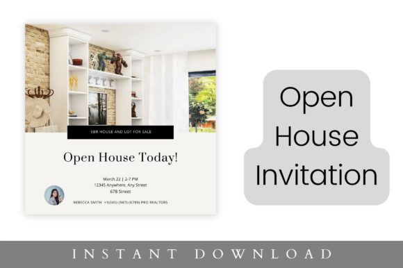 Open House Invitation for Realtor: Graphics & Print Templates
