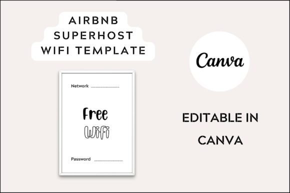 Printable Airbnb Superhost WIFI: Graphics & Print Templates