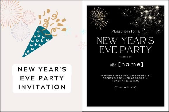 Printable New Year Invite Card: Graphics & Templates