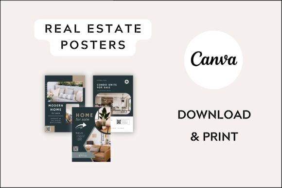 Real Estate Premium Posters Marketing: Graphics & Print Templates