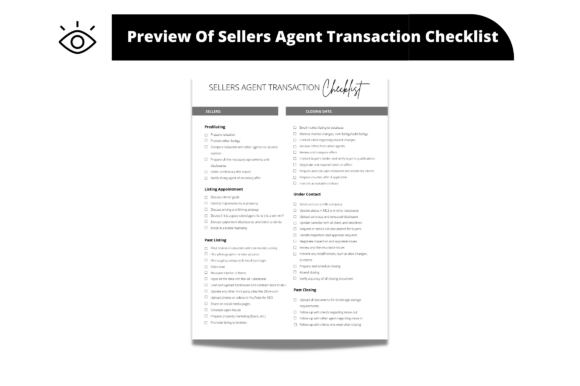 Reviewing the Sellers Agent Transaction Checklist