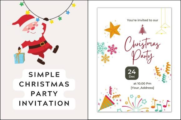 Simple Christmas Party Invitation: Graphics & Freebies