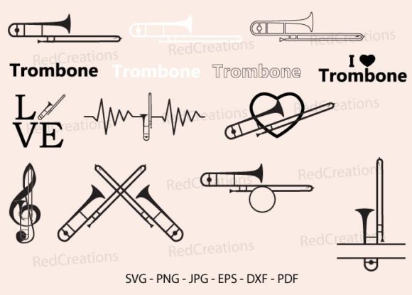 Trombone Bundle: Graphics for Crafts & Branding
